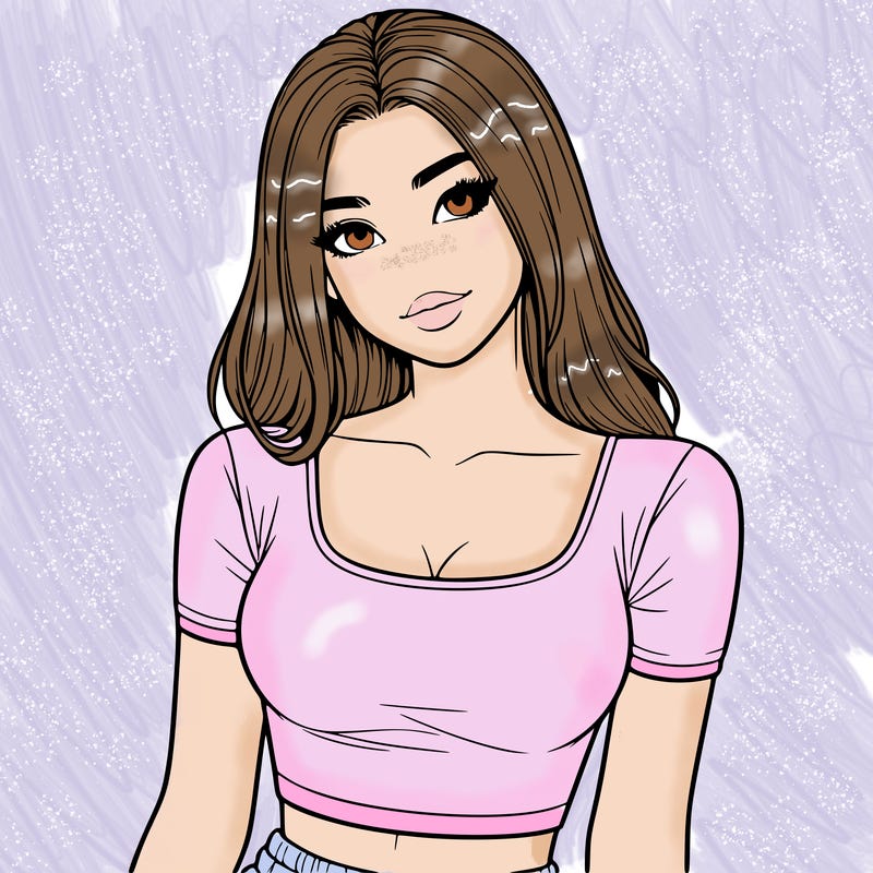 realistic girl with crop top