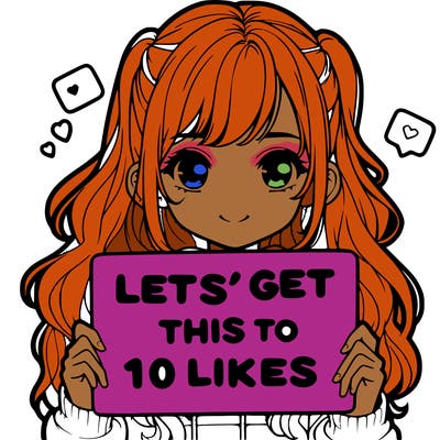 girl holding up sign that says let’s get this to 10 likes realistic