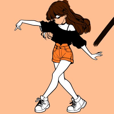 realistic girl danceing