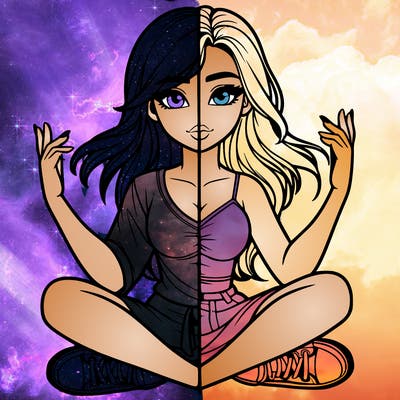 realistic girl split