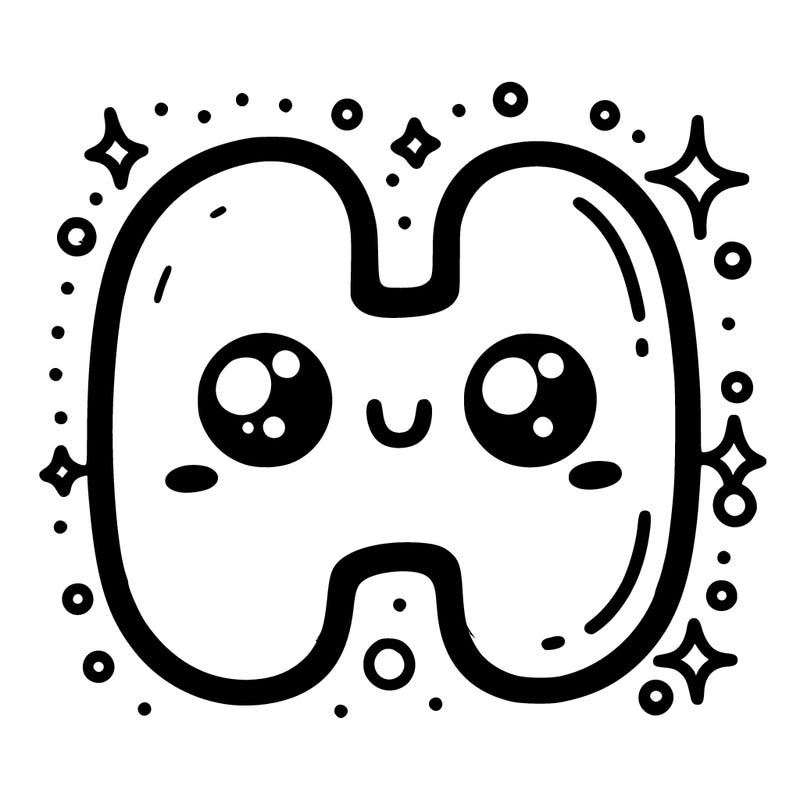 cute bubble letter with the letter h