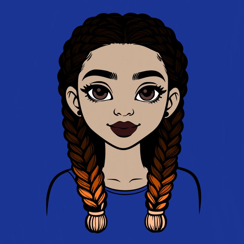 realistic girl with braids