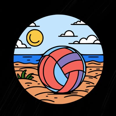 volleyball on a beach