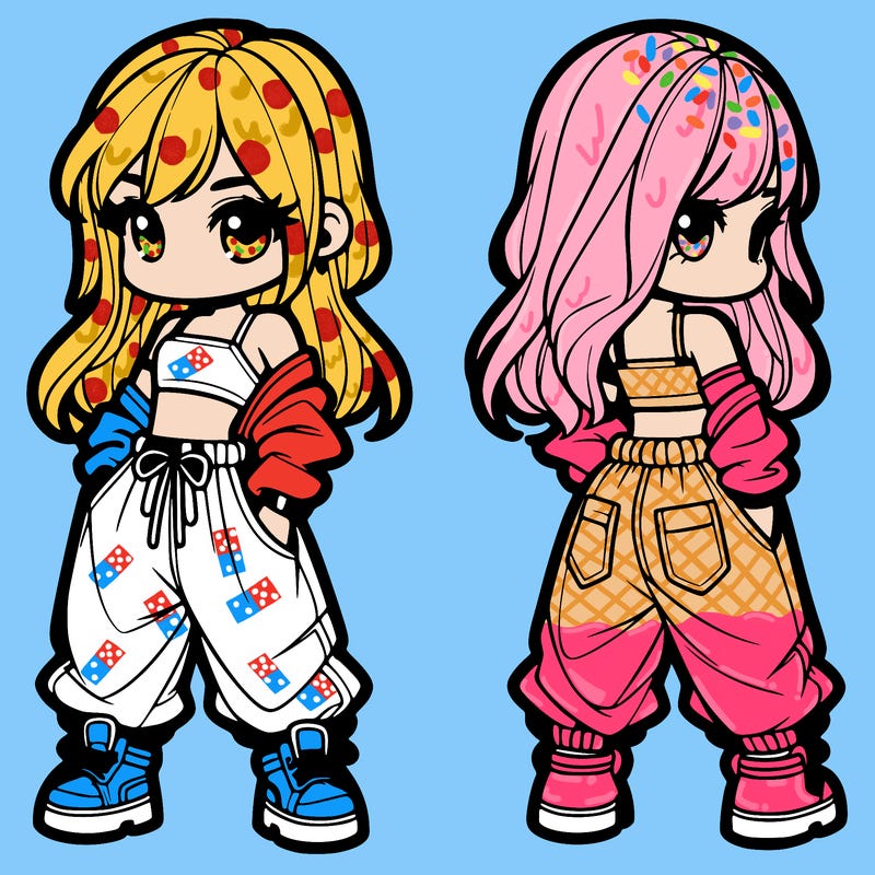 girl in crop top and baggy pants