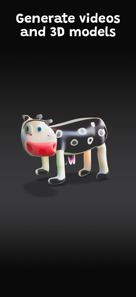 Drawings Alive AI: Sketch & 3D - A 3D cow model generated from a child's drawing using artificial intelligence