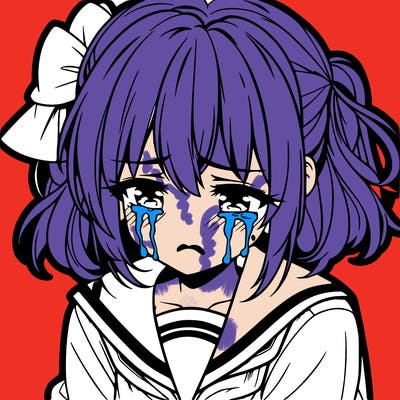 anime girl crying