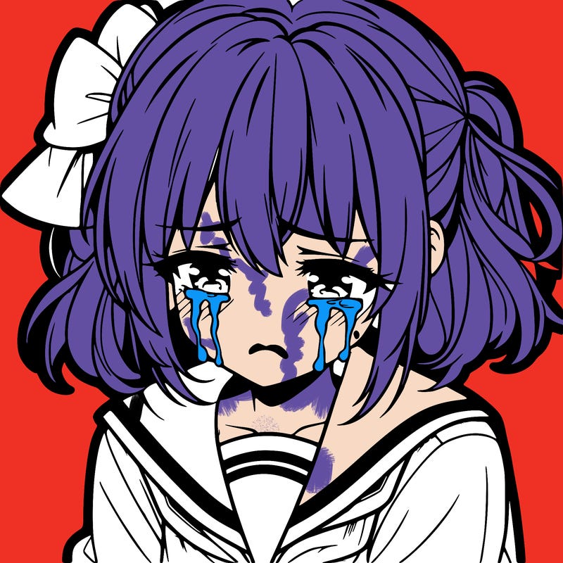 anime girl crying