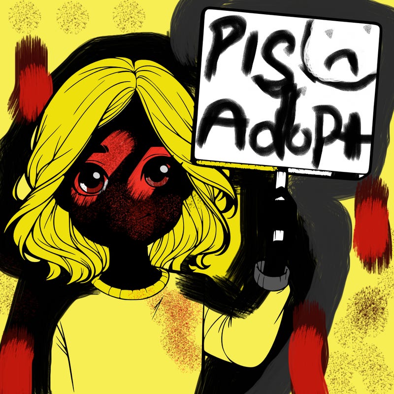 realistic girl holding up a sign