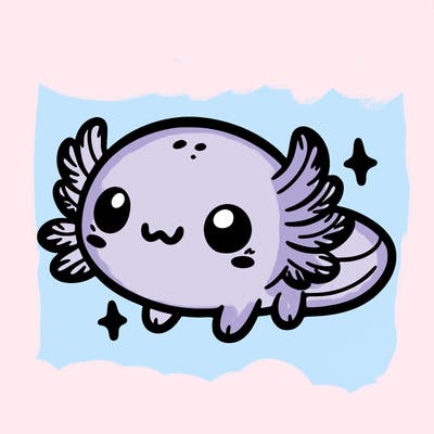 cute easy baby axolotl