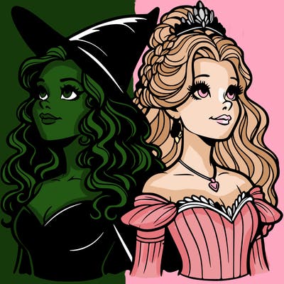 'elphaba and glinda (realistic)
