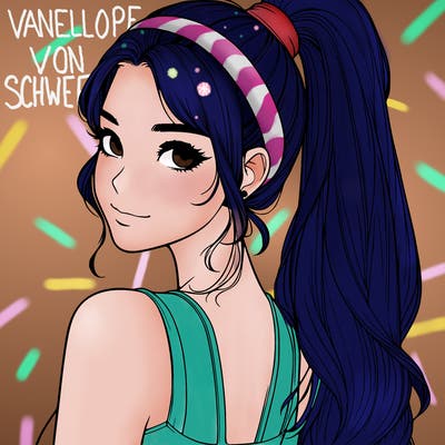 girl realistic looking over her shoulder with a high ponytail and a headband