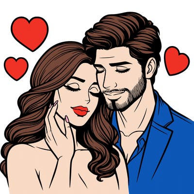 man and woman in love realistic