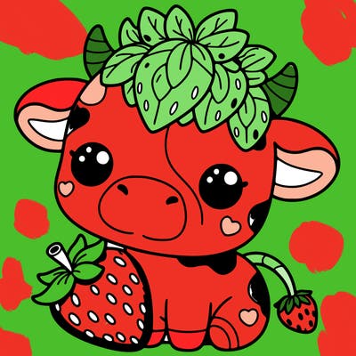 cute strawberry cow