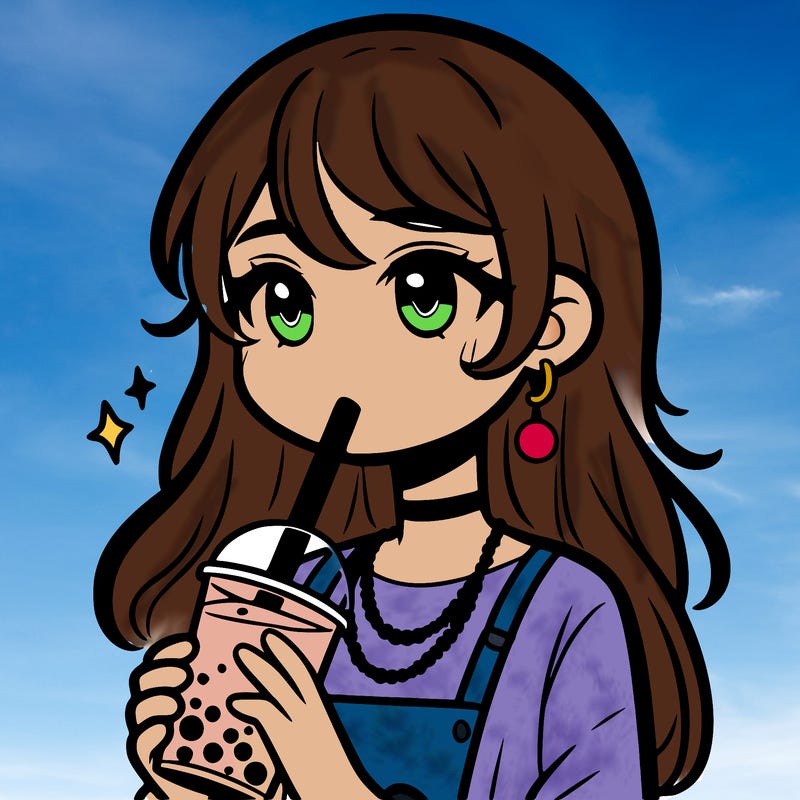 teenage girl drinking boba