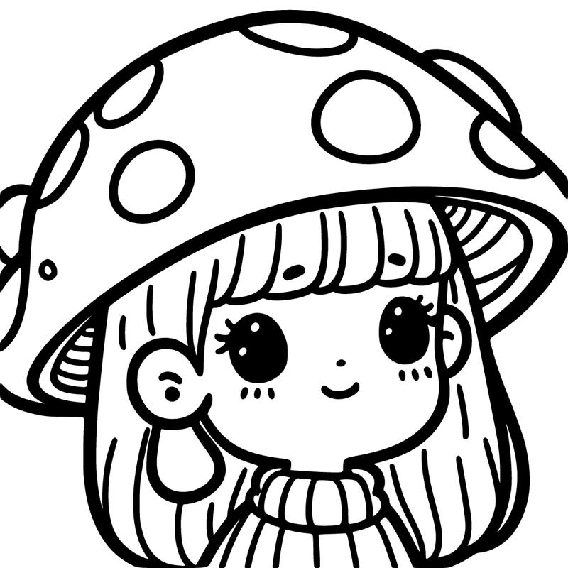 girl with mushroom hat