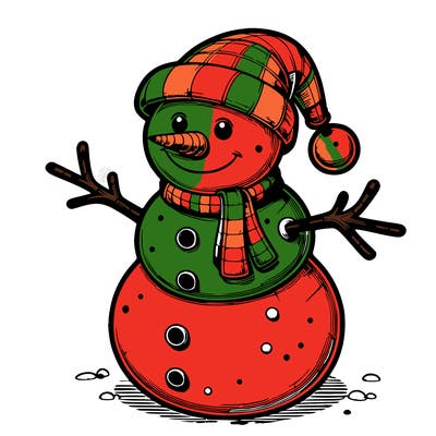 realistic christmas snowman