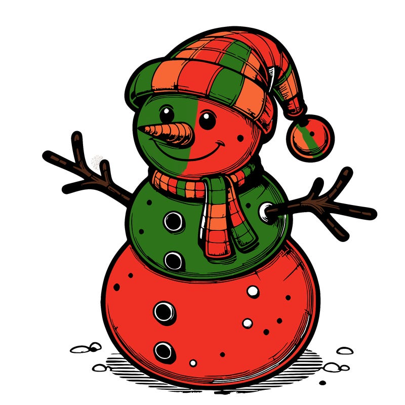 realistic christmas snowman