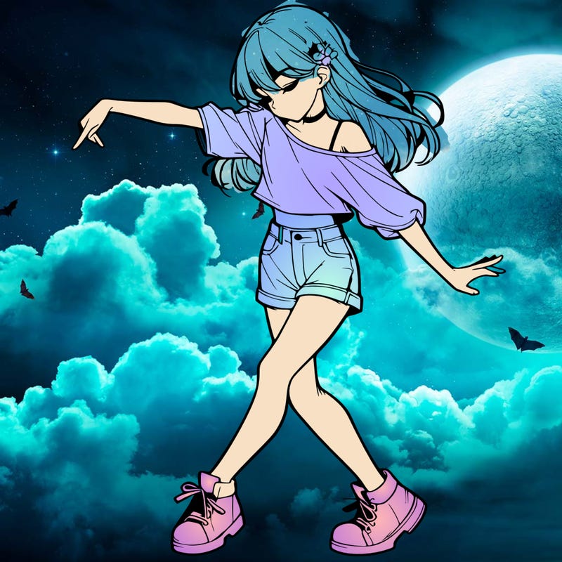 realistic girl danceing