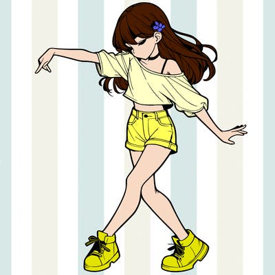 realistic girl danceing