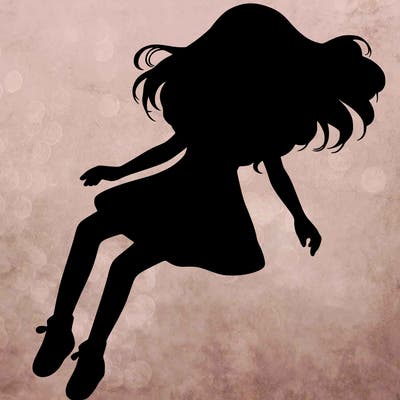 realistic girl floating