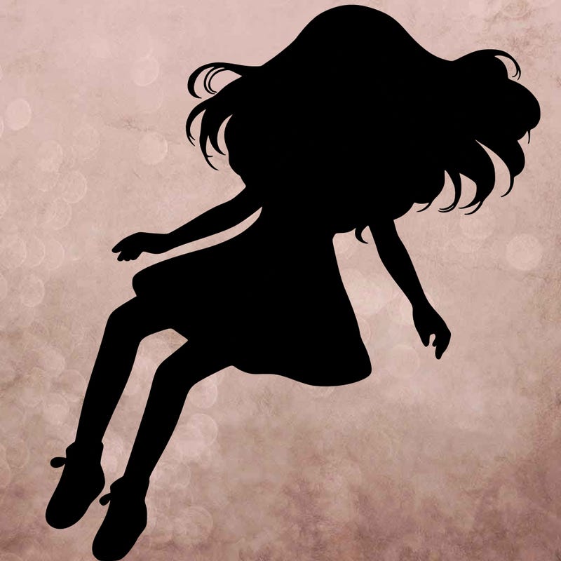 realistic girl floating