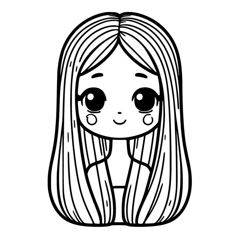 a girl with long straight hair