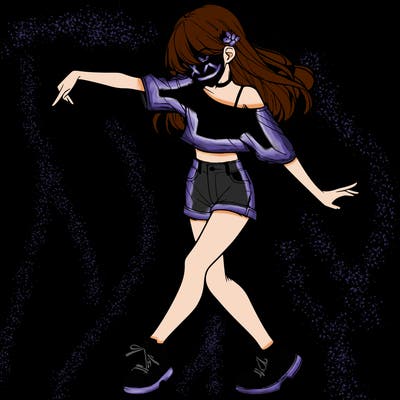realistic girl danceing