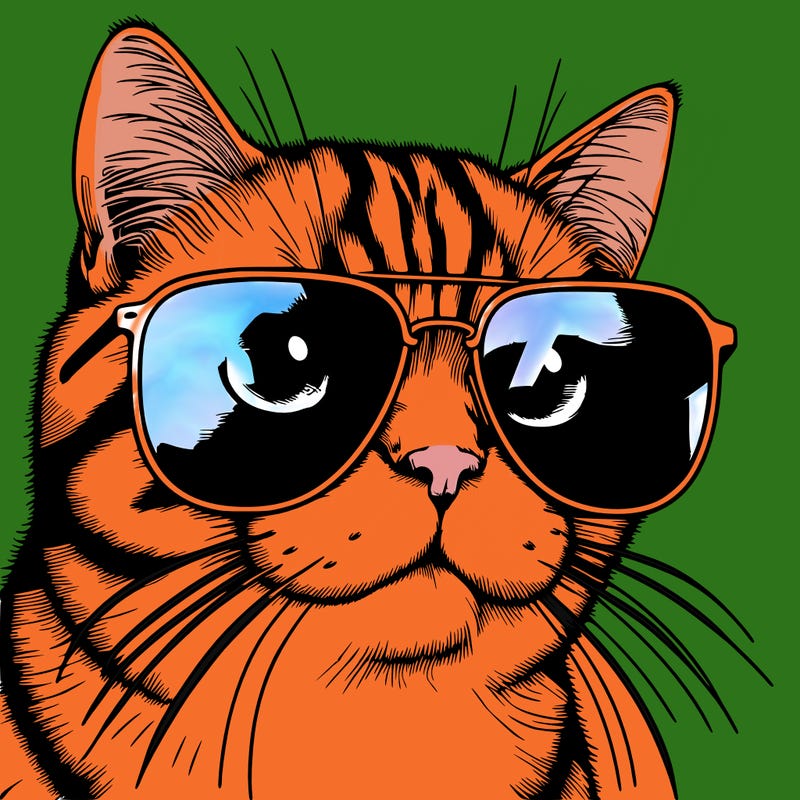 a cat with sun glasses realistic
