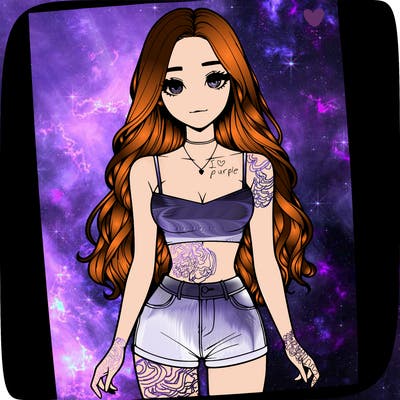 a realistic girl with long hair and in a crop top and shprts