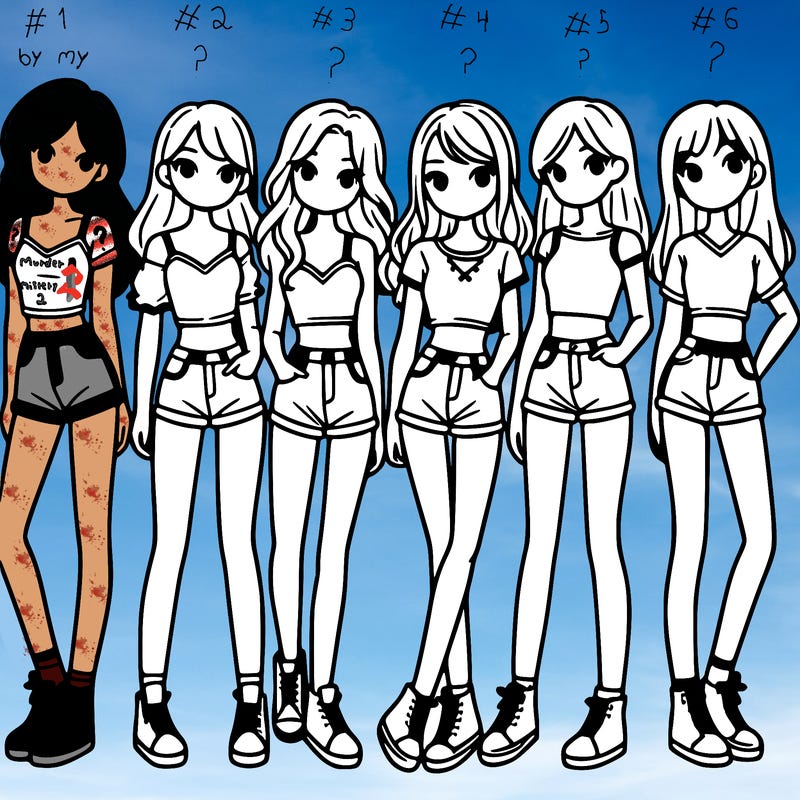 a group of girls wearing crop tops and shorts