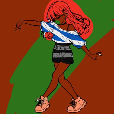 realistic girl danceing