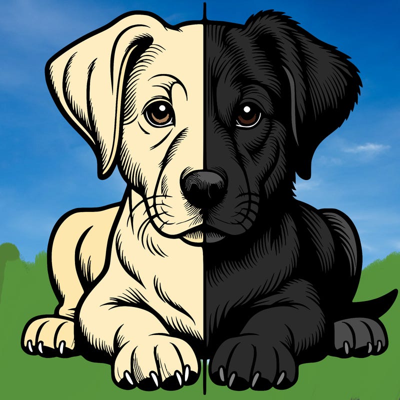 realistic dog split picture