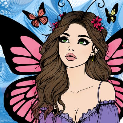 butterfly fairy realistic girl