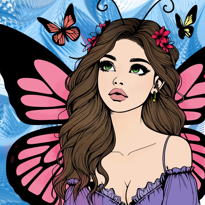 butterfly fairy realistic girl