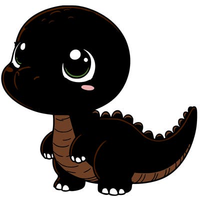 cute little realistic green dinosaur