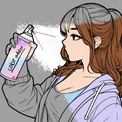 a realistic girl spray, painting