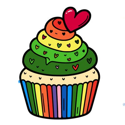 cupcake with heart frosting