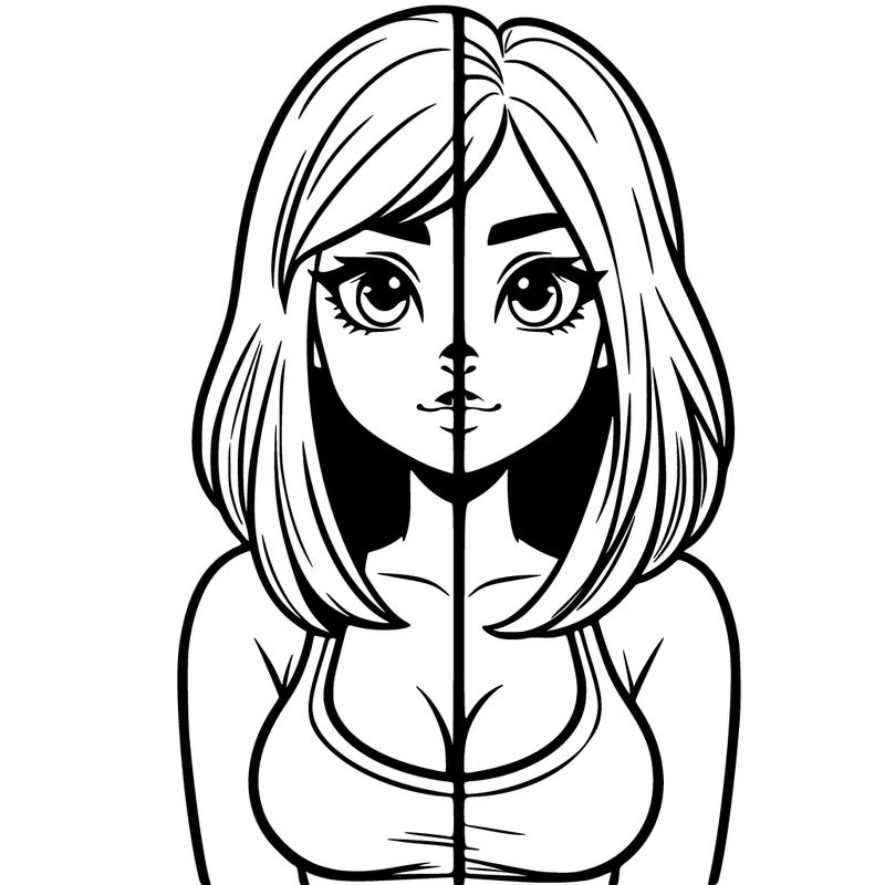 realistic girl split