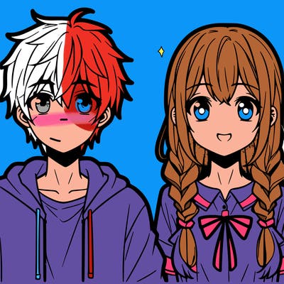 anime boy and girl
