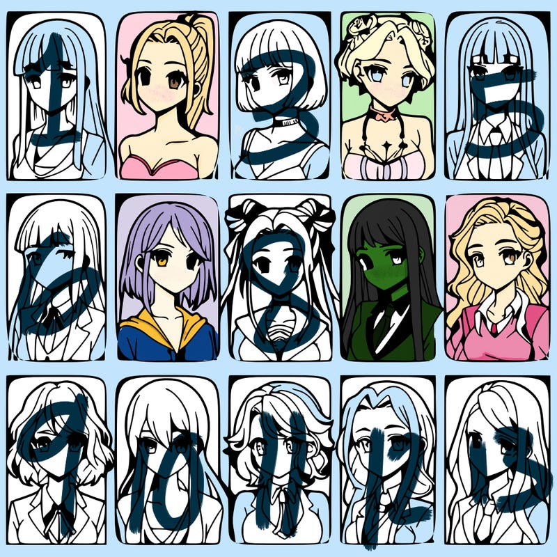 girls that look diffrent anime