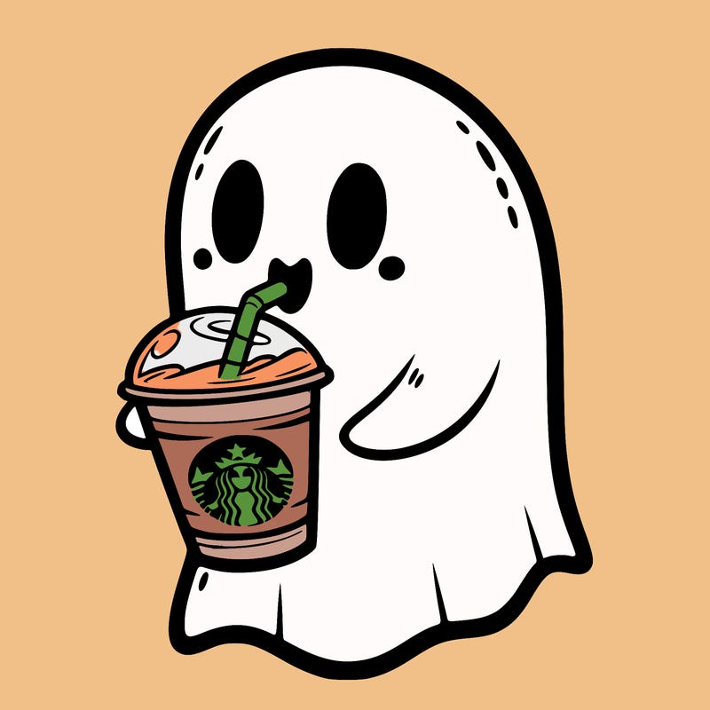 a. ghost drinking starbucks