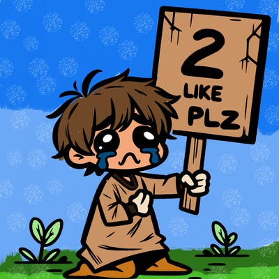 small poor toddler crying with sign that says 2 like plz