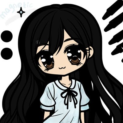 manga girl with long hair