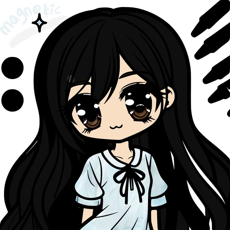 manga girl with long hair