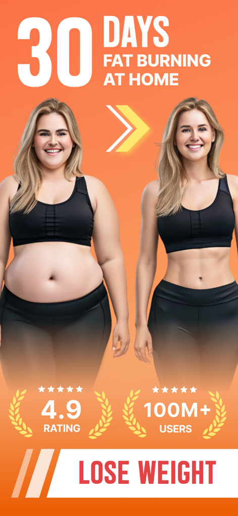 Lose Weight in 30 Days at Home - Before and after fat burning transformation for women at home