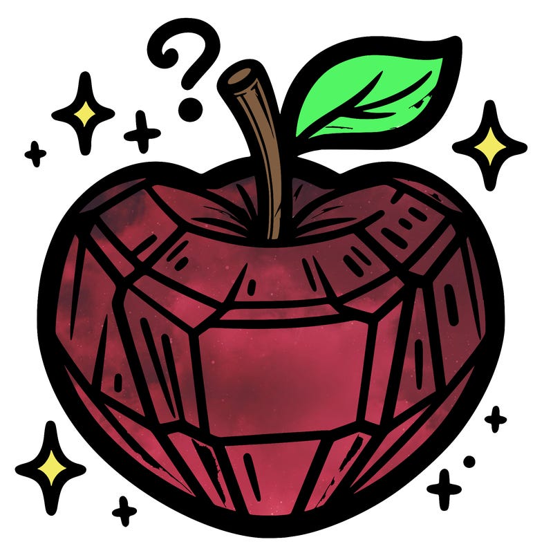 very shiny crystal apple