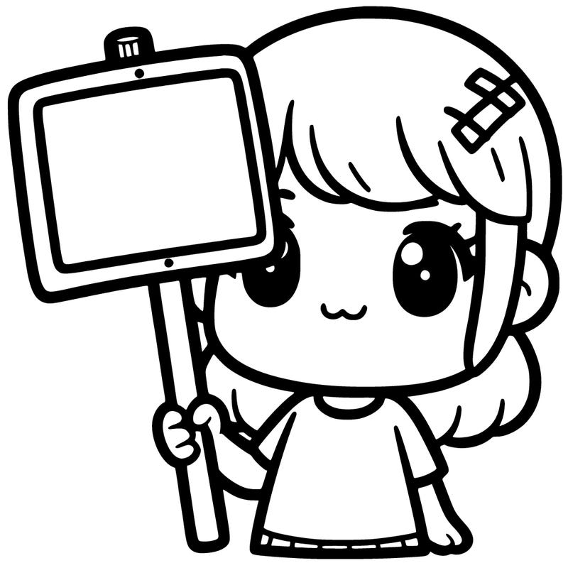 girl with a sign