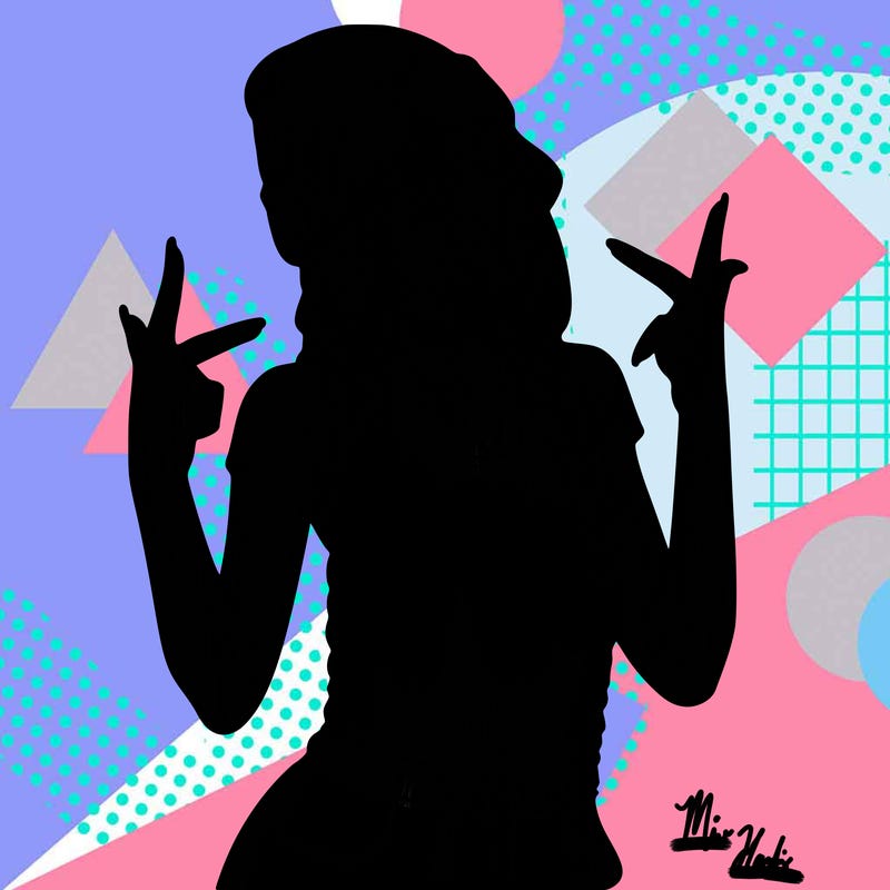 realistic teenage girl with braids and a beanie and crop top doing 🫶🏼