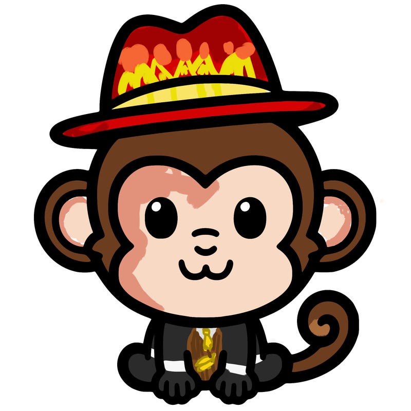 monkey with pikachu hat