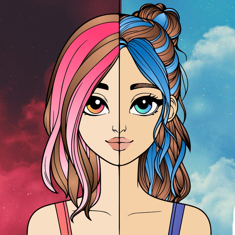 realistic girl split